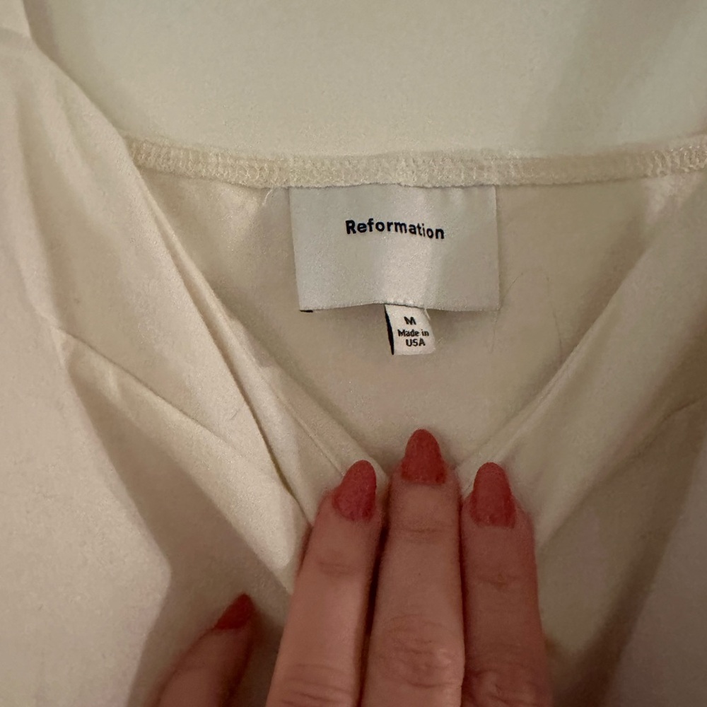 Reformation White Ruched Mini Dress - Picture 3 of 4